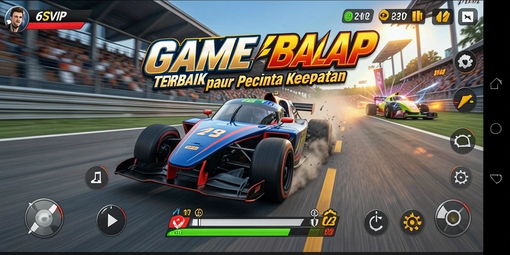 Tampilan permainan balap yang mendebarkan di 6SVIP.