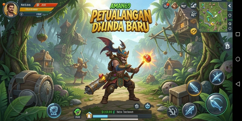 Screenshot gameplay AMAN69 yang menampilkan suasana petualangan yang menegangkan.