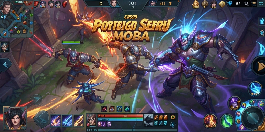 Tangkapan layar gameplay <strong>CRS99</strong> menunjukkan aksi seru di arena MOBA.