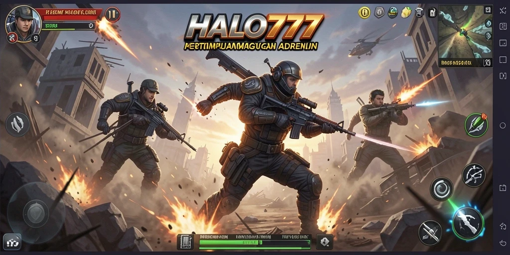 Screenshot HALO777 menampilkan aksi pertempuran yang mendebarkan.