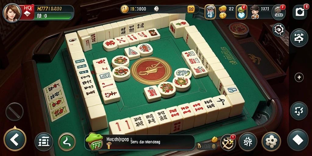 Screenshot gameplay HQ777 menampilkan keseruan permainan Mahjong yang menarik.