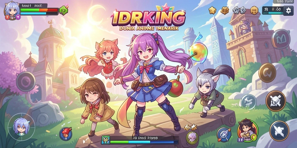 Screenshot IDRKING menunjukkan karakter anime dalam pertempuran seru.