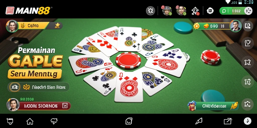 Screenshot gameplay Gaple di aplikasi MAIN88 yang seru.