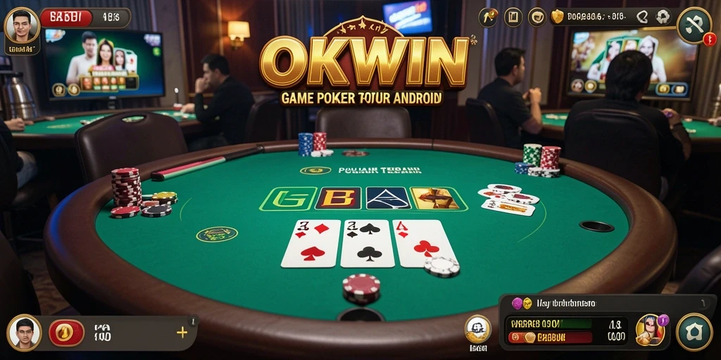 Tampilan gameplay seru Poker di OKWIN yang menantang.