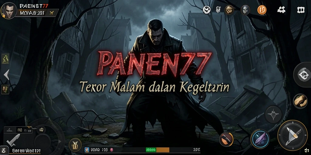 Screenshot utama PANEN77 menampilkan suasana mencekam yang menggugah rasa takut.