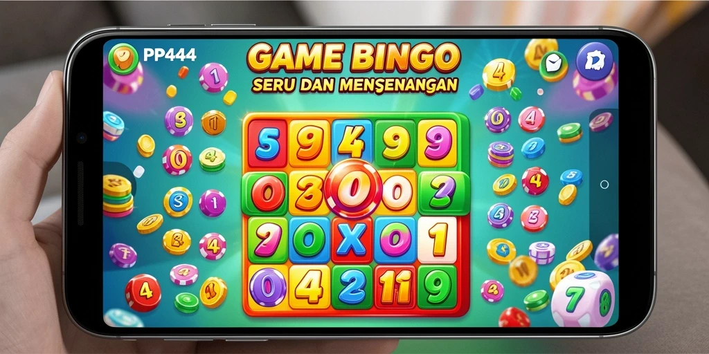 Tampilan gameplay seru pada PP444 yang penuh warna.