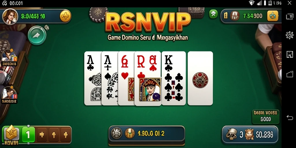 Tampilan utama RSNVIP yang menampilkan gameplay seru Domino.