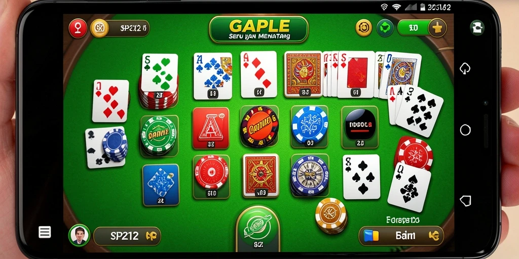 Screenshot gameplay SP212 dengan suasana permainan Gaple yang seru.