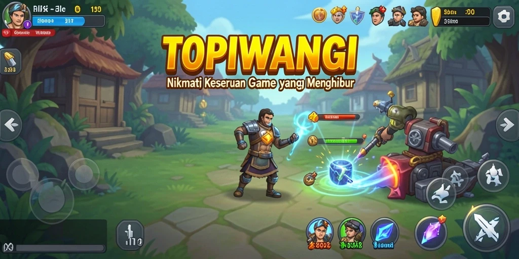 Tampilan gameplay TOPIWANGI yang menakjubkan dan menarik.