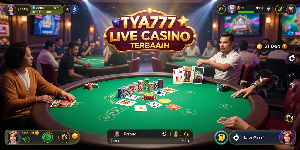 Screenshot gameplay TYA777 menampilkan suasana kasino yang mendebarkan.