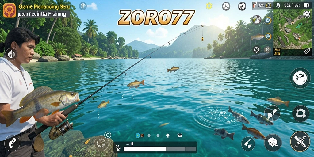 Tampilan gameplay yang seru saat memancing di ZORO77.